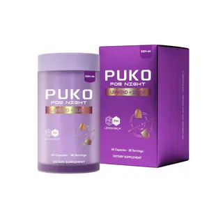 PUKO Night Calm Capsules -Melatonin Free- Sleep Support Supplement with Magnesium Glycinate, KSM-66 Ashwagandha & Lemon Balm - 60 Capsules