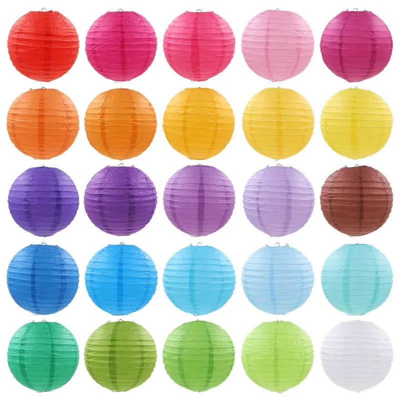 Handmade Foldable Paper Lanterns, Festive Ornaments for Wedding & Spring Festival