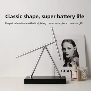 Modern Chaos Pendulum Perpetual Motion Ornament - Decorative Accent Statues, Classic Shape High-End Home Decor, Long Battery Life Desktop Piece, Premium Business Gift