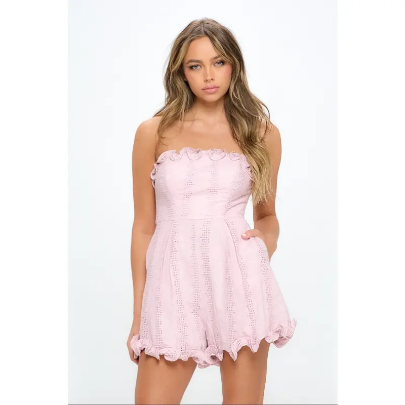 Chloe Blush Eyelet Romper