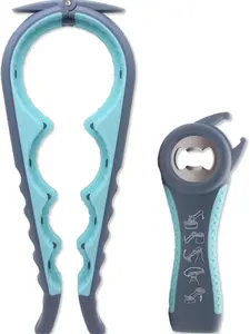 Bottle Opener for Arthritic Hand - Multifunctional Kitchen Gadget for Old People, Children, Women & Those with Weak Hands - Model 02-Blue - Utensils