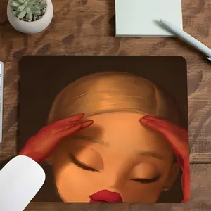 Square Aesthetic Red Gloves Art Gaming Mouse Pad, Desktop Accessory, Minimalist Illustration Design, Desktop Decorative Protective Pad, Rubber Anti-slip Lockedge Work Pad, Small Size Suitable for Laptop, Ideal Gift for Cartoon & Wacky Animation Fans