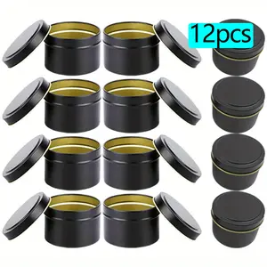 12 Piece Candle Containers with Lid Metal Candle Jars Round Candle Jars Beauty & Personal Care