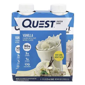 Quest Nutrition Protein Shake, Vanilla, 4 Shakes, 11 fl oz (325 ml) Each