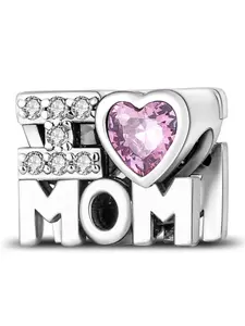 Heart & Letters Design Rhinestone Decorated Bead, DIY Jewelry Making Supplies for Gift, Fashion Accessories for Women, Perfect for Charms Bracelet Making, Diy Forever Bracelets