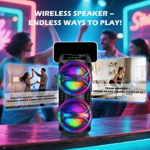 Outdoor Portable Wireless Bluetooth Speaker with Multi-Color Lights, Supporting TF Card/AUX/USB Playback Modes, Suitable for Outdoor Activities, and an Excellent Back-to-School