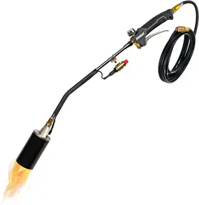 Ivation 340,000 BTU Torch, Heavy Duty Weed Burner With Built-in Ignitor, Extra Long 12’ Hose, Adjustable Flame Control, Outdoor Weed Killer for Weeds, Snow Melting, Roofing, Roads & More
