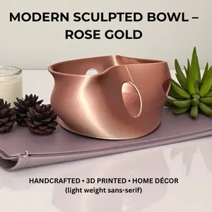 Modern Sculpted Rose Gold Decorative Bowl