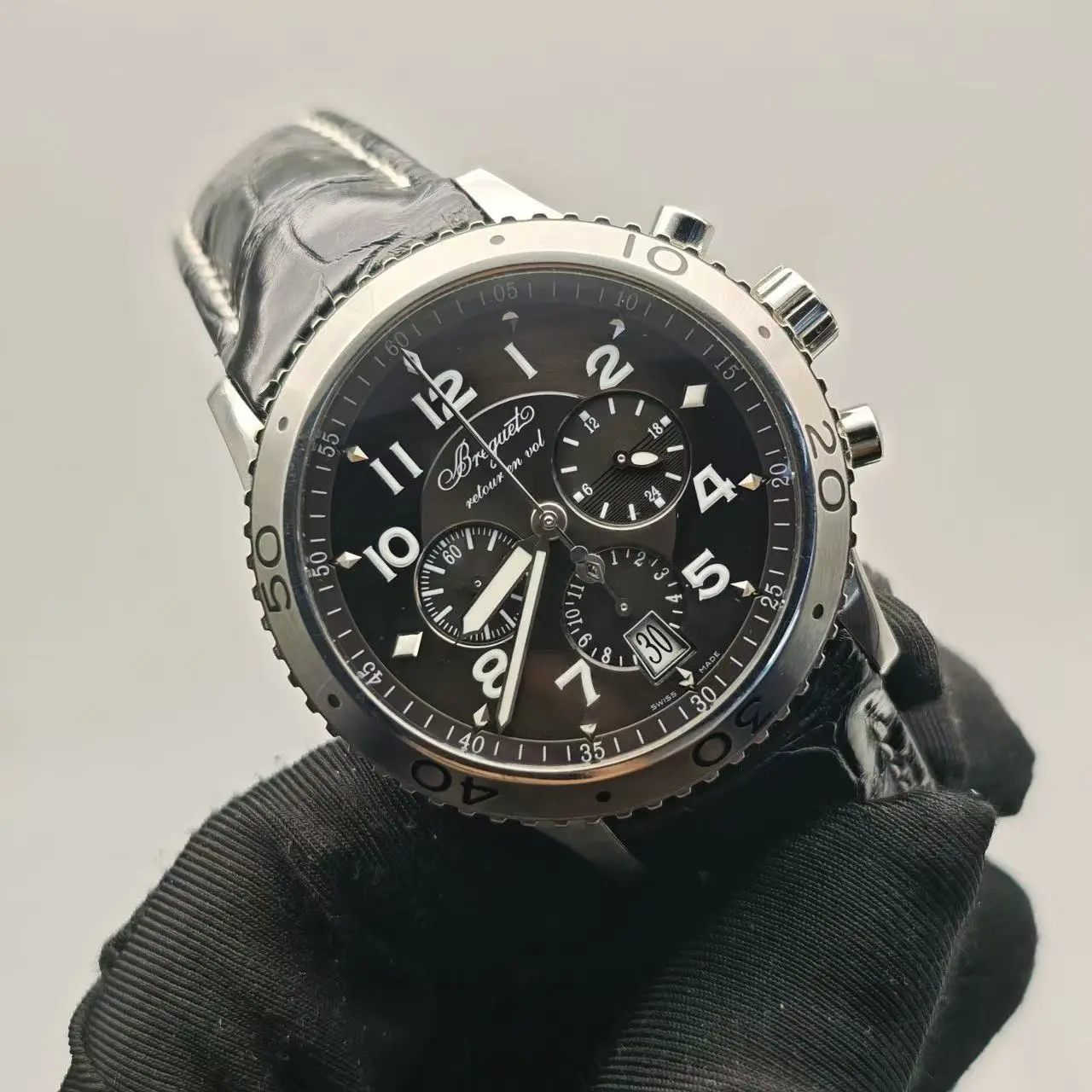 Pre-Owned Breguet Type XXI 3810ST/92/9ZU 42mm Stainless Steel Automatic Flyback Chronograph Pilot Watch