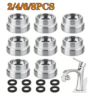 2/4/6/8pcs Leak-Proof Tap Adapter Set - M22 to M18 Conversion with Premium Rubber Seals for Kitchen Taps, Washbasins, Water Filters & Aerator - Durable & Easy Installation