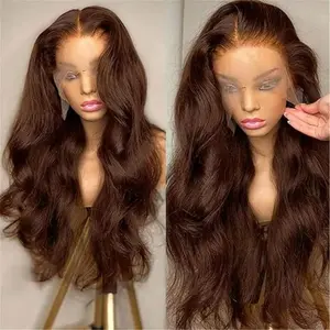 Bling Hair 13x6 13x4 Hd Pre Plucked Lace Chocolate Brown Color Wig Human Hair 34 Inch Lace Front Wigs Human Hair Pre Plucked With Baby hair Colored Hd Lace Frontal Wigs For Black Women #SummerVibes