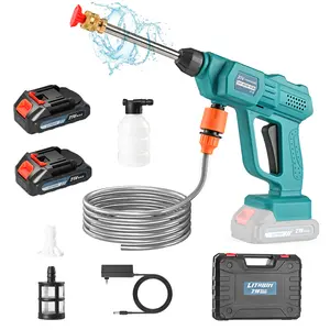 "24V Cordless Pressure Washer - 5hr Fast Charge, 40min Runtime for Cars/Patios/Buildings"