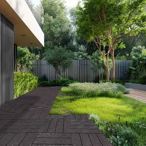 VEVOR Interlocking Deck Tiles, 10 Pack, 12x12 10 sq. ft Plastic Waterproof Outdoor Flooring All Weather Use, Patio Floor Decking Covering Tiles for Porch Poolside Balcony Backyard, Dark Brown