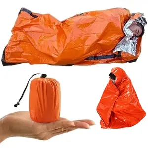 Emergency Sleeping Bag, Waterproof Blanket, Lightweight Portable Nylon Sleeping Bags for Camping, Hiking, Outdoor Adventure, Fishing Activity, Emergency Survival Gear, Emergency Survival Supplies