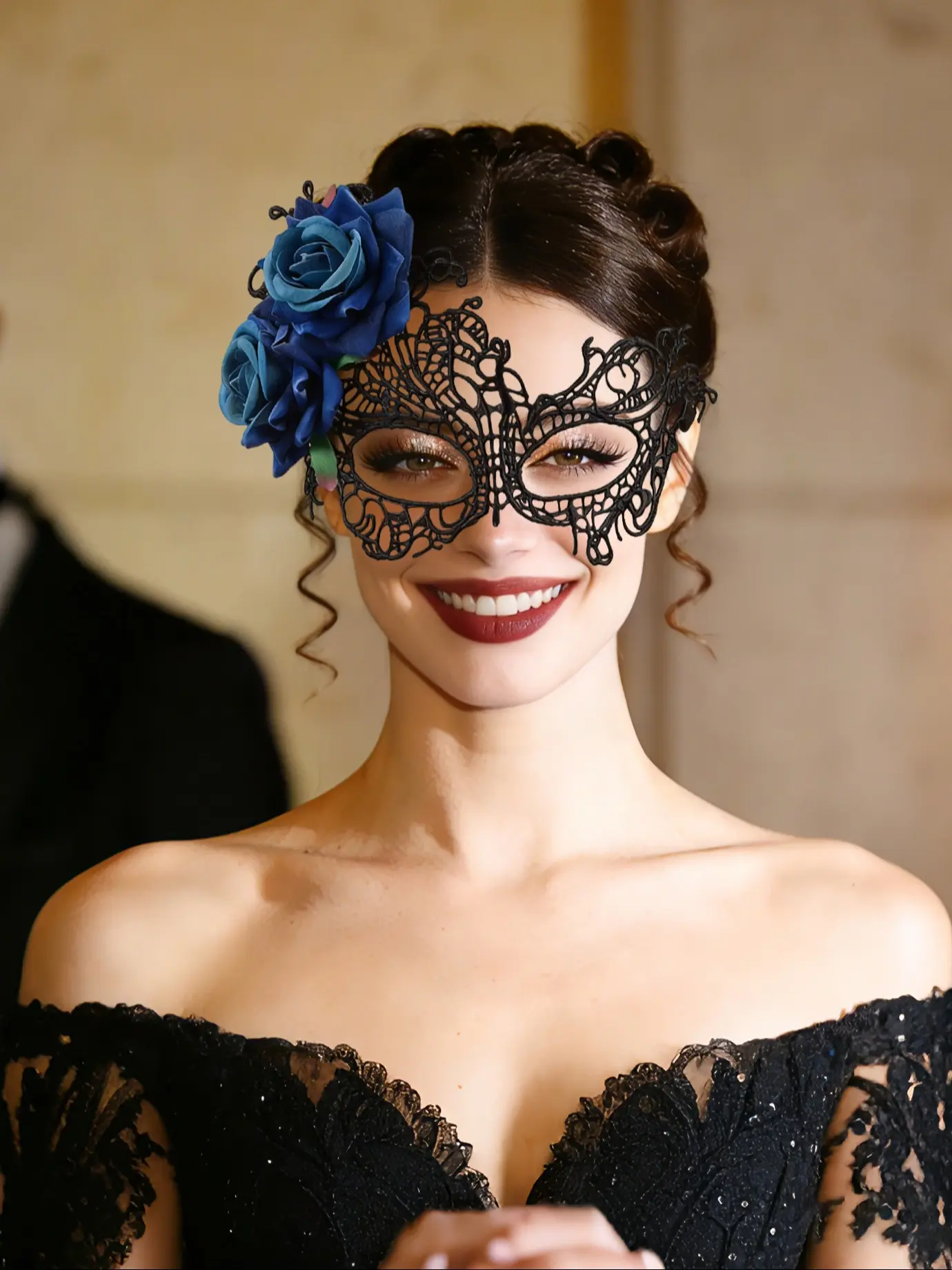 Halloween Masquerade Masks for Women - 1920s 50s Antique Lace  Venetian Mask for Mardi Gras Party Prom