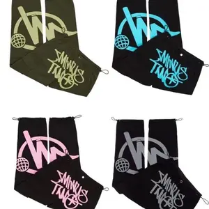 2025 American high street hip-hop brand letter printed overalls for men and women with loose straight casual pants