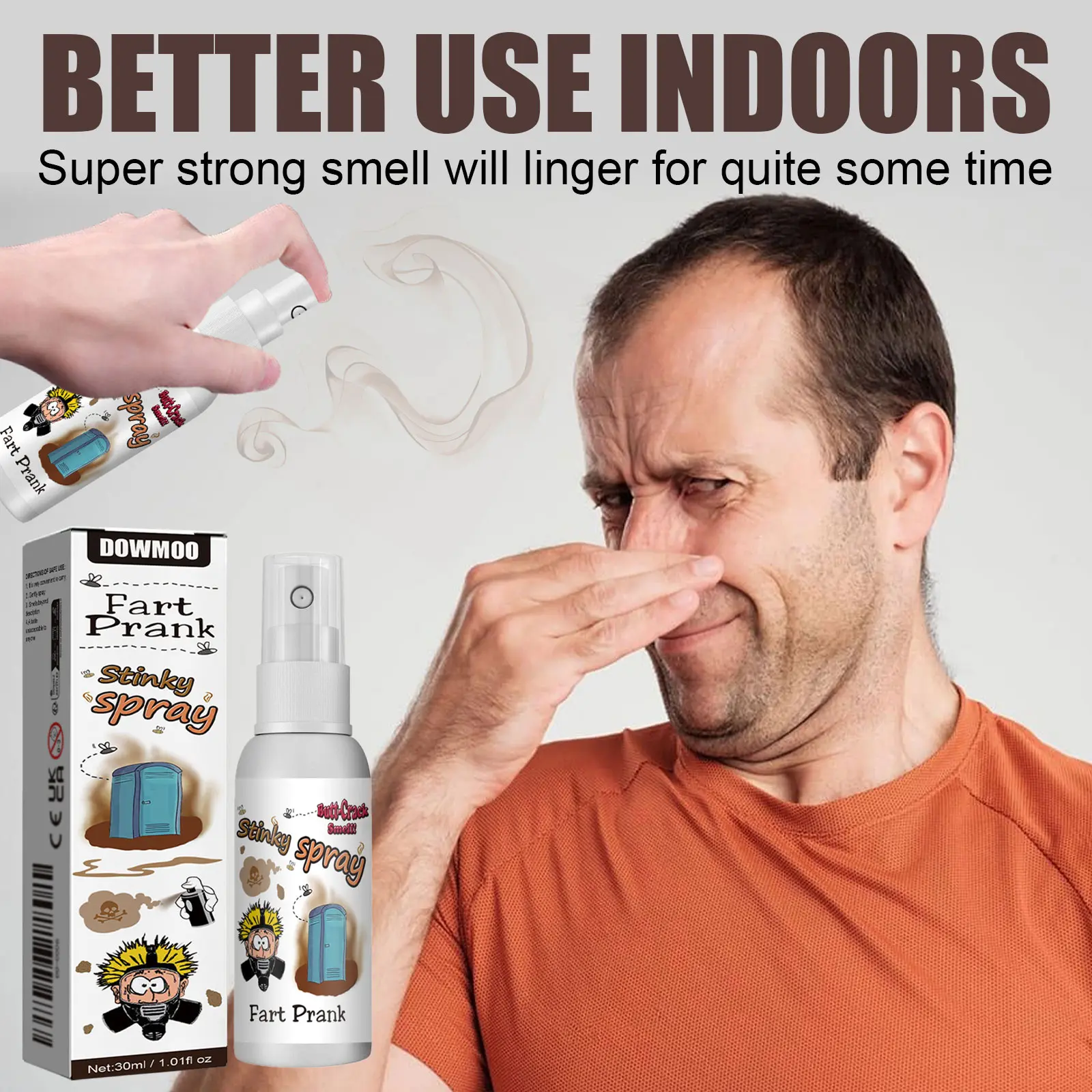 Dowmoo Long-Lasting Foul Fart Spray - 1pc Prank Prop, Funny Practical Joke Liquid, Classic Gag Toy for Prank Games, Gift for Guys
