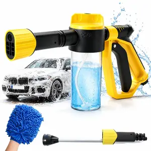 Garden Hose Nozzle Sprayer with Soap Dispenser, 8 Spray Patterns Water Hose Spray Gun, Adjustable Dilution Fertilizer Sprayer, Car Wash Foam Cannon, Plant Watering Nozzle, Multi-Function Garden Hose Attachment for Lawn, Yard, Patio