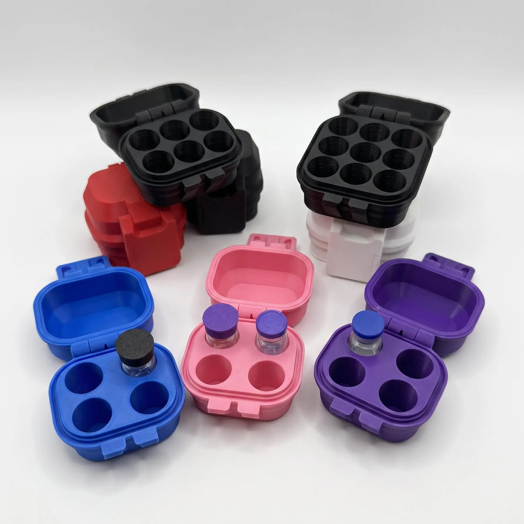 vial storage box 3ml vial storage container and organizer case for travel and storage.  multiple sizes and colors available