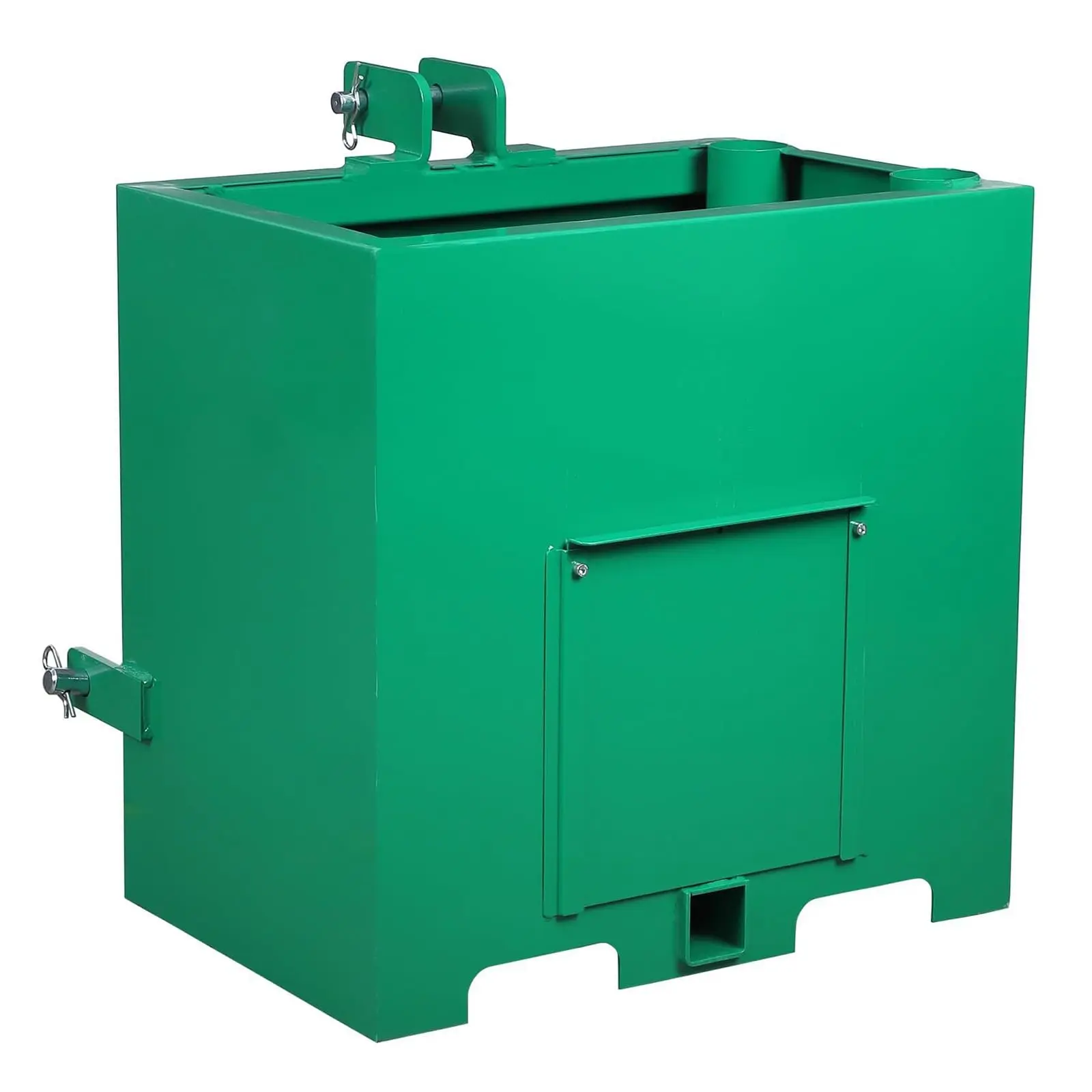 Garvee Heavy Duty Tractor Ballast Box - 800lb Capacity, 5 cu ft Steel Counterweight, Category 1 3-Point Hitch Fit, 2" Receiver, Rear Attach for Loader Work, Sliding Door, Boost Stability & Traction, Durable Easy-Mount for Farming, Landscaping
