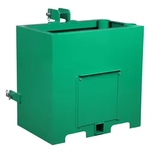 Tractor Ballast Box with 800 Lbs Load Capacity, Category 1 Three Point Hitch, 5 Cu.ft Heavy Duty Steel Rear Counterweight with 2" Receiver