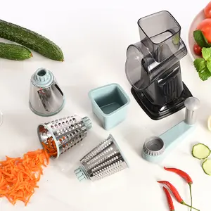 3 in 1 Vegetable Cutter Rotary Cheese Grater Versatile Manual Vegetable Slicer Peanut Nuts Grinder Cheese Vegetable Shredder Kitchen Essential Tool