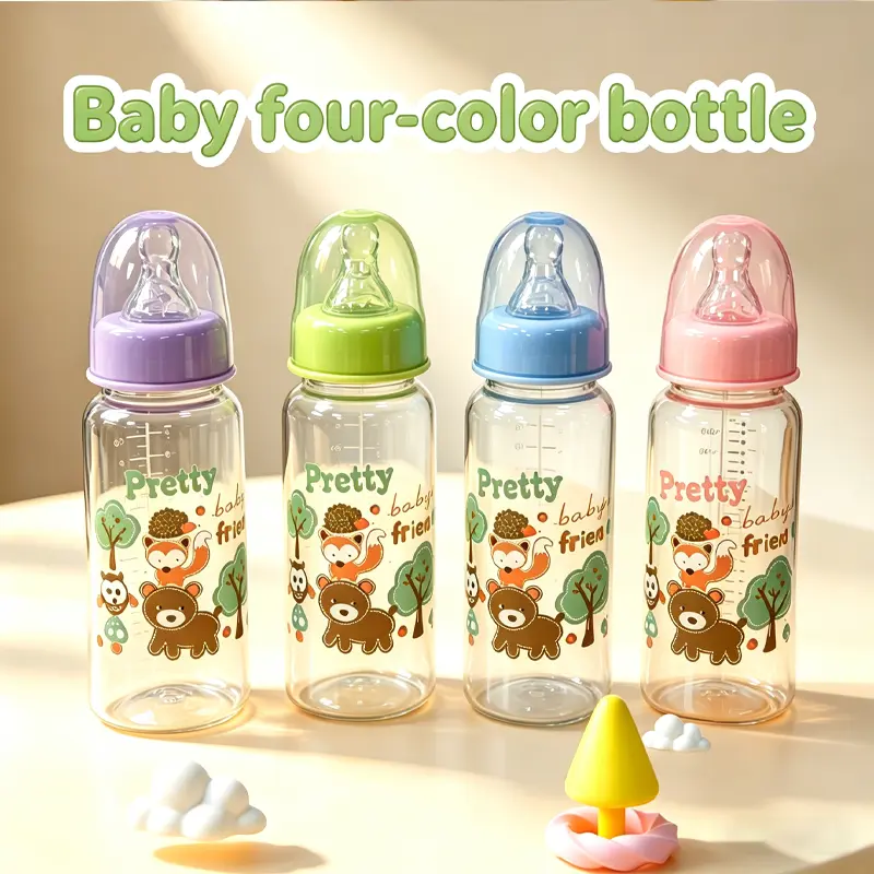 Cartoon baby feeding bottle, 250ml supplementary bottle for breast milk/water/formula, suitable for infants and toddlers, convenient to carry when going out, holiday gift, birthday gift Newborn Essentials Easy Grip