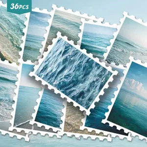 36pcs Vibrant Ocean Healing Stickers Pack | Fresh Vinyl Decals with Cozy Coastal & Wave Graphics | for Phone, Water Bottle & Gift | for Style Fans & Calm Vibe Enthusiasts
