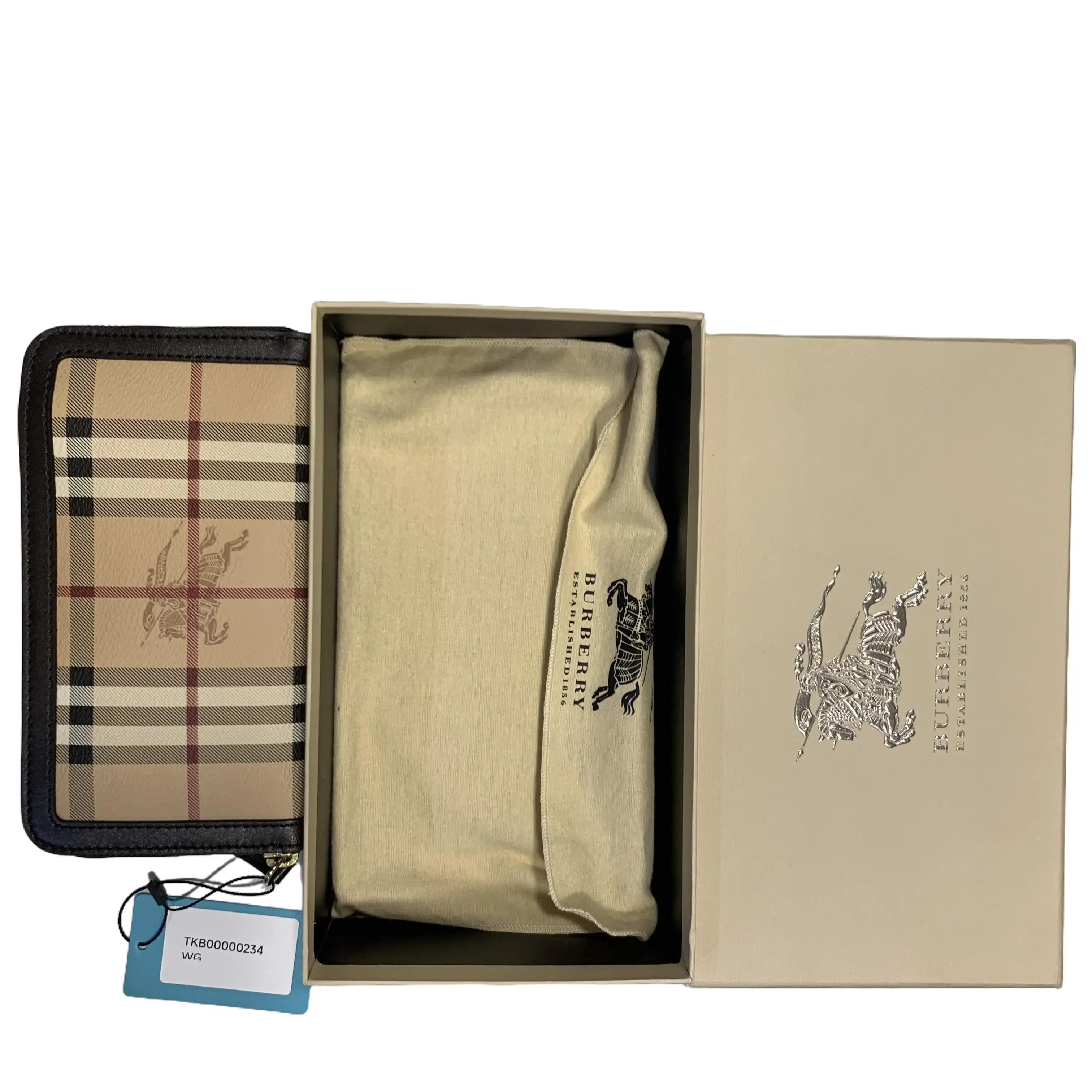 Pre-owned BURBERRY Vintage Check Long Slim Wallet Slim, Signature Print Small Leather Goods, 19 x 10 cm, Model TKB00000234