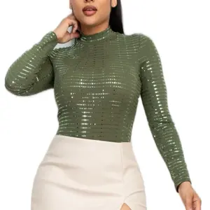 Sheer Mesh Studded Bodysuit