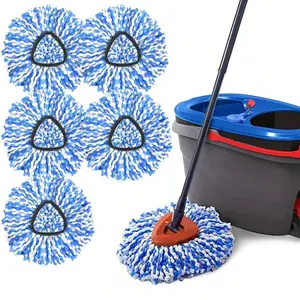 [3/5-piece set] Mop replacement head (only applicable to dual-tank system), rotating mop replacement head, easy to clean, microfiber replacement head, machine washable