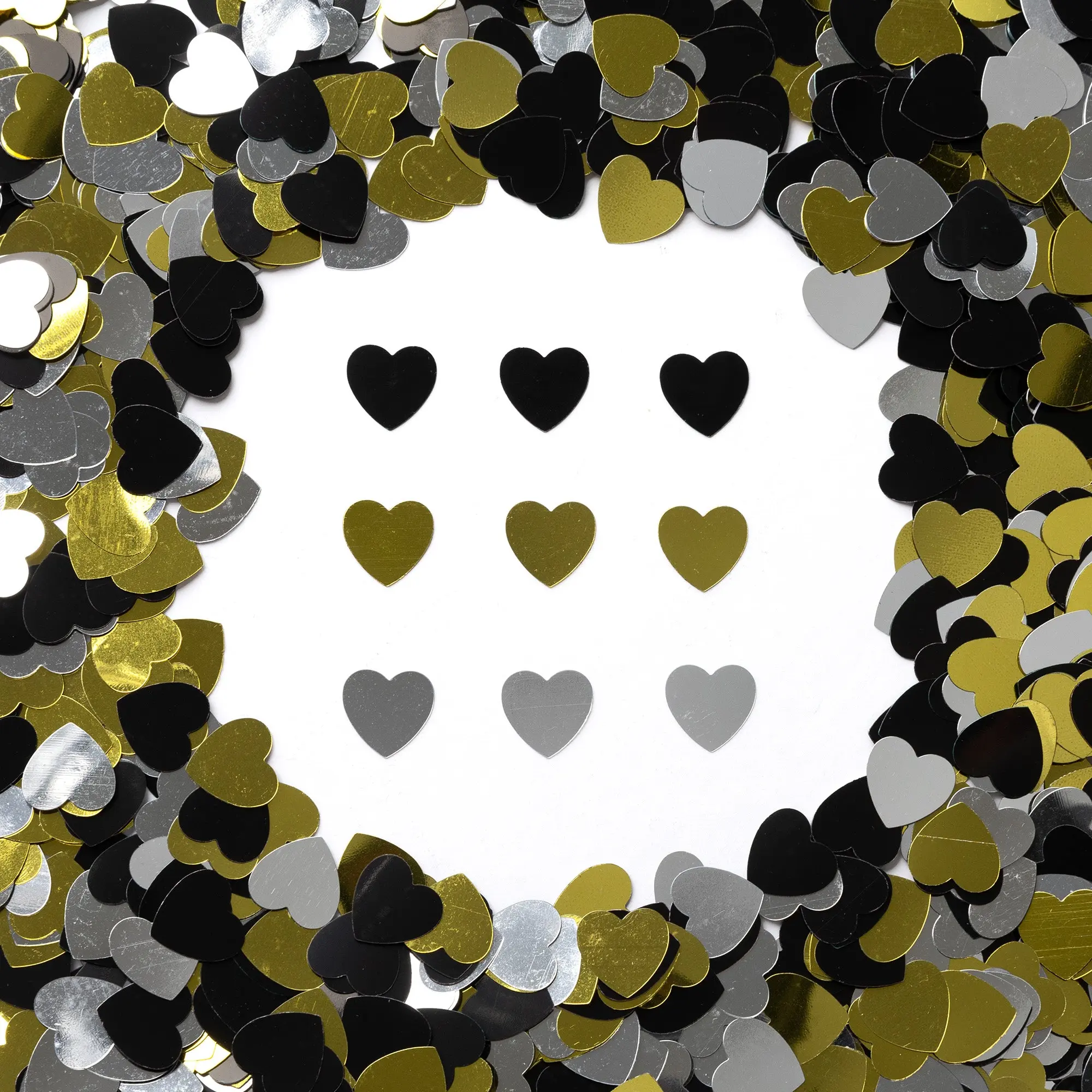 Heart Confetti - Black & Gold Premium FULL POUND 16 oz | Elegant Table Decor for Anniversaries Weddings & Parties Gift