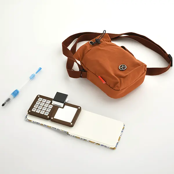 Mini Watercolor Kit, All-in-One Pocket Travel Art Set: 15-Grid Palette, Sketchbook, Clip, Brush, Bags- Art Supplies Gift