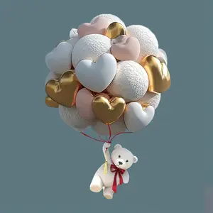 Mold for In The Shape of A Bear Balloon, Made of Silicone Resin, Ideal for Creating Pendants, Jewelry, Charm Chains, Charm Accessory, and Decorative Crafts, Perfect for Occasions Like Valentine'S Day, Spring Day, and Mother'S Day