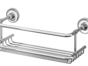 Ikea BROFJÄRDEN Shower Shelf, Chrome Effect Wall-Mounted Bathroom Organizer Rack 13x4 ¾”, Value Pack of 2 – Rust-Resistant Metal Storage Shelves for Shampoo, Soap & Shower Essentials