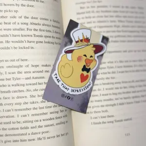 Lucy’s Duck Bookmark ‘Take That Depression’ | Rubber Duck Magnetic Bookmark, Cartoon Demon Hotel Bookmark, Lucifer Morningstar Bookish Duck