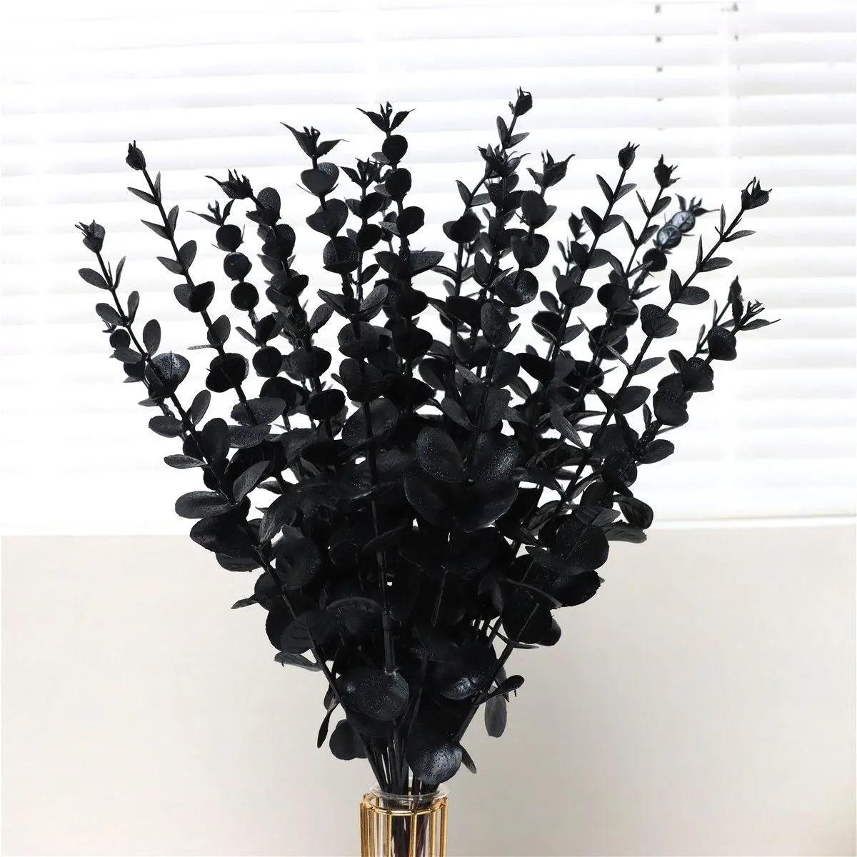 Artificial Plastic Eucalyptus Leaves Bunch Branch For Wedding & Home Decor, Artificial Faux Greenery, Artificial Faux Plants, Decorative Fake Plants, 24pcs/bunch Fake Eucalyptus Leaves Bunch for Romantic Bouquet Decor