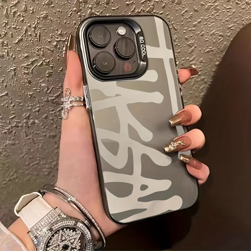 Graffiti Text for iPhone 16/16Plus/16Pro/16Promax, 15/15Plus/15Pro/15Promax, 14/14Plus/14Pro/14Promax, 13/13Pro/13Promax, 12/12Pro/12Promax, 11/11Pro/11Proamx, High-Quality Cute Phone Case, Camouflage Pattern Protective Phone Case,  Smartphone Case