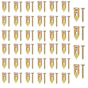 80 PCS Drywall Self Drilling Anchors with Screws Kit,40 PCS Sheetrock Anchors (0.47X1.18inch) and 40 PCS Screws, Eliminating The Need for Drilling or Punching Holes in The Wall.