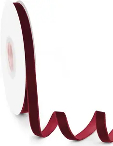 3/8" Wide  Ribbon, 10 Yards - Burgundy  Ribbon on Spool for Crafts,  Wrapping, DIY, Hair Bows, Wedding Invitations, Parties, Valentine's Day, and Christmas