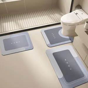 Bathroom Mat, 3 Counts/set Non-slip Bathroom Mat, Super Absorbent Diatomite Mat, Water Absorbent Bathroom Rug, Household Floor Mat for Bathroom, Kitchen, Laundry Room, Bathroom Drying Doormat, Absorbent Bath Mats
