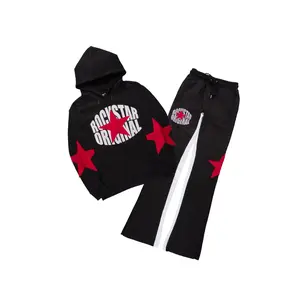 States Black/Red Hoodie Stacked Flare Track Set