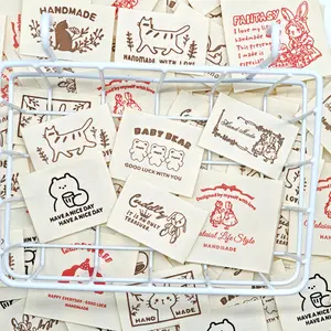 30PCS Fabric Labels for Handmade Cloth Tags with Multi-Patterns, DIY Sewn Clothing Labels, Handmade Sewn Accessories for Clothes, Hats, Bags, Headscarves