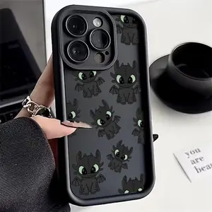 Toothless Fury Couple Dragon Smartphone Case - Soft TPU & Polycarbonate Back Casing with Hand Strap, Shockproof Protector for iPhone 15/14/13/12/11 Pro Max, Mobile Phone Accessories