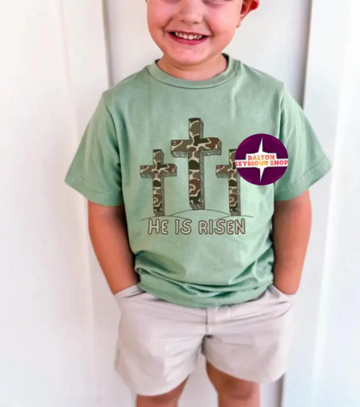 Youth  Camo Cross Trio shirt, country boy clothes, girl and boy clothes, easter's day, family matching shirt