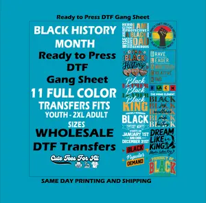 Black History Month Pre Made DTF Gang Sheet Heat Transfer Iron On Decal Bundle 037