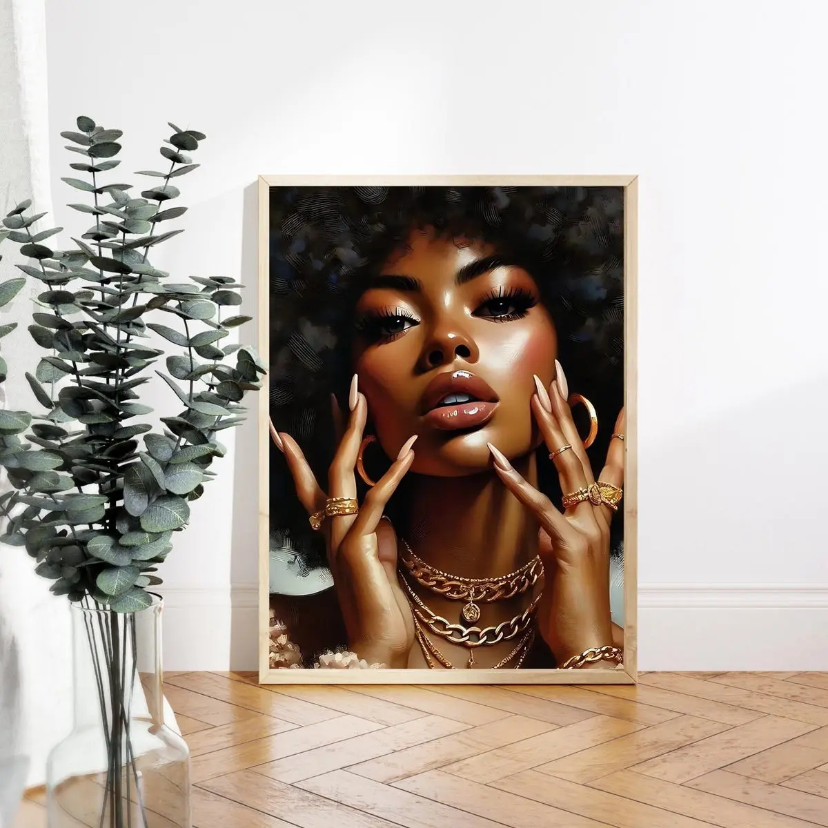 Black Fashion Art, Art Unframed , Wall Art, Nail Art, Black Girl Wall Art, Black Wall Art, Black Girl Art, Printable Black Art, Art Print
