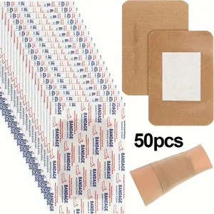 Pack of 50 Large Measuring 3 X 4 Inches, Designed for Flexible Care. These Latex-Free Fabric Bandages Are Suitable for Protecting And Treating Larger Wounds, Making Them Ideal for First Aid