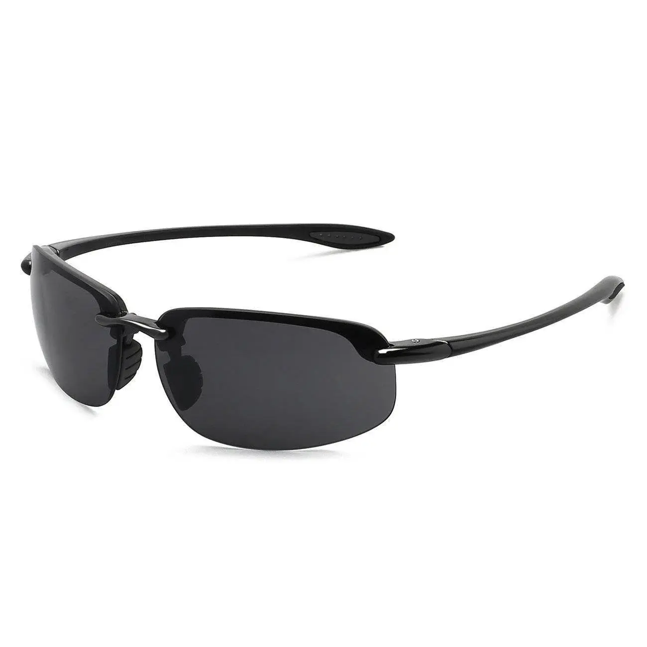 Men's Ultralight TR90 Wrap Sport Sunglasses - Half-Rim Polarized Anti-Glare, Anti-Fog UV Protection Biker Style, Ideal for Motorcycle & Daily Driving, Men's Sunglasses, Anti Fog Uv Protection Men's Sunglasses