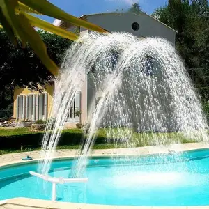 PVC Swimming Pool Fountain Sprinkler, High-pressure Waterfall Pool Cooler, Adjustable Dual Spray Nozzle, Garden Water Feature Outdoor Decoration, Garden Fountains